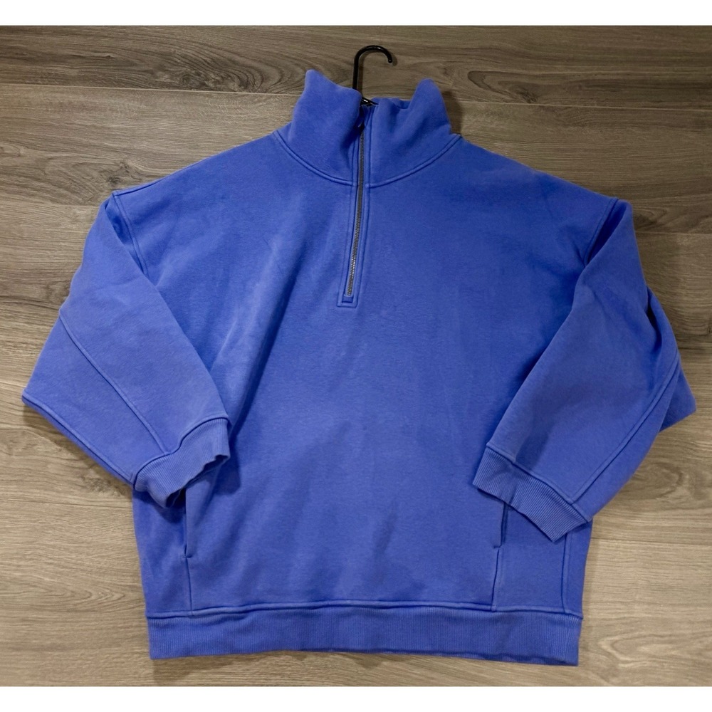 Lululemon Sweatshirt Thick Fleece 1/2 Half Zip Oversized Wild Indigo M/L Womens